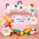 Bright 4×2 Ft Flex Backdrop Designed For Your Baby's Half-Birthday Celebration.