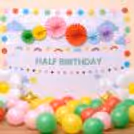 The Cute Banner Design That Shows The Half Birthday Milestone.