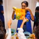 Kids can enjoy a fun and creative tie-and-dye DIY activity at the party.