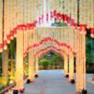 Fresh Floral Garlands With Other Props Create An Inviting Feel For The Griha Pravesh Ceremony.