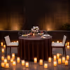 elegant minimal setup with lots of glowing candles for your special ocassion in gurgaon
