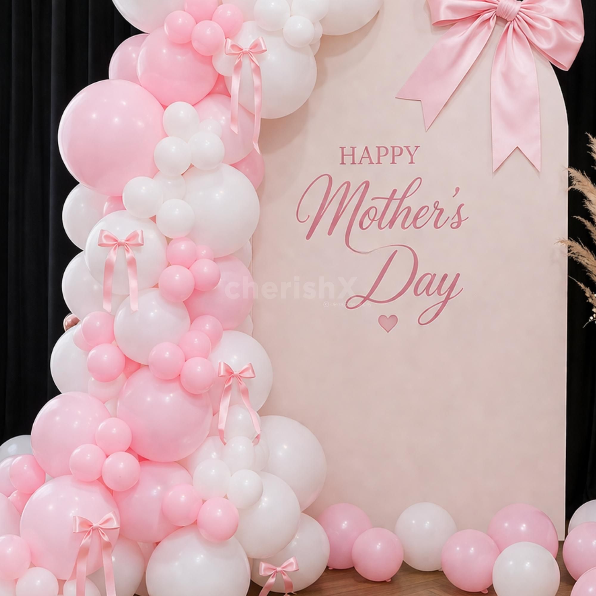 Oversized Pink Bow And Handmade Ribbon Bows Add Dimensions In The Decor With A Gift Feel.