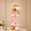 A Balloon Bouquet Crafted With Striking Tones Of Balloons Like Pink, White And Golden