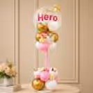 A Balloon Bouquet Crafted With Striking Tones Of Balloons Like Pink, White And Golden