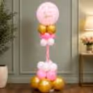 Multi-Coloured Balloons Standee With Pink Tassels Add Endless Grace On Mother's Day Gift.