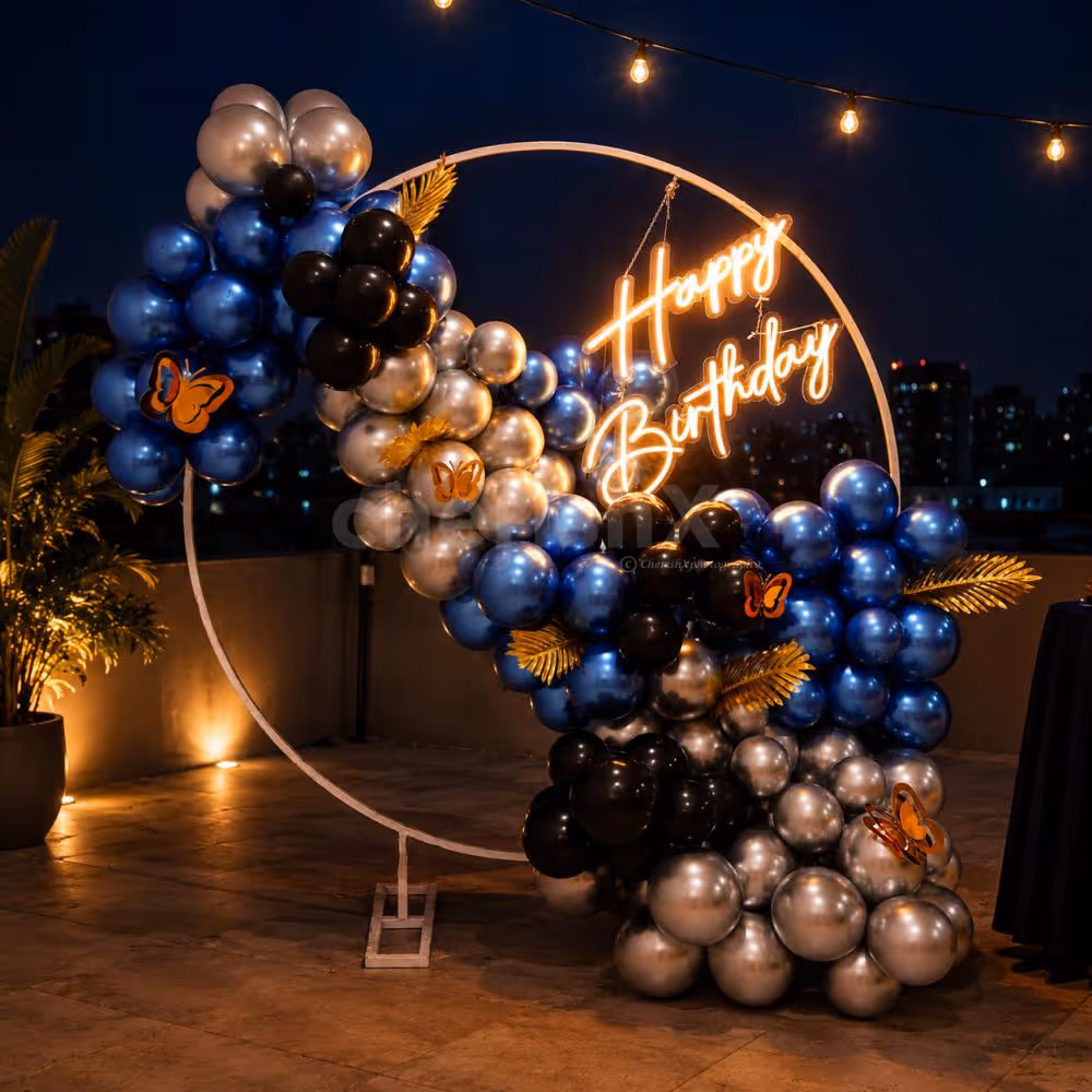 A beautiful blend of four colors - peace, silver, blue, and black - this exquisite decoration is sure to impress your guests.