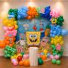 Flex On The Wall With Spongebob Theme Characters Printed To Transform The Venue's Look And Feel.