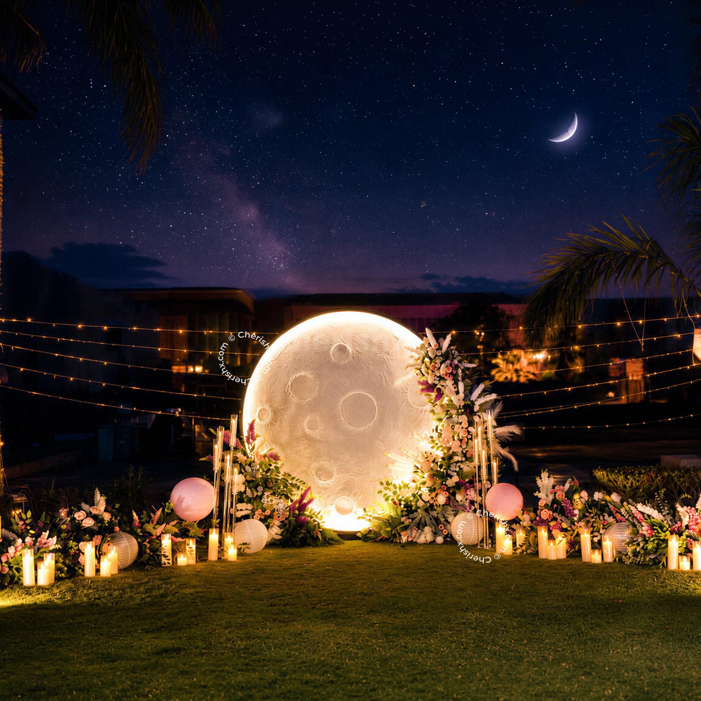 Perfect moonlight setup for unforgettable romantic celebrations.