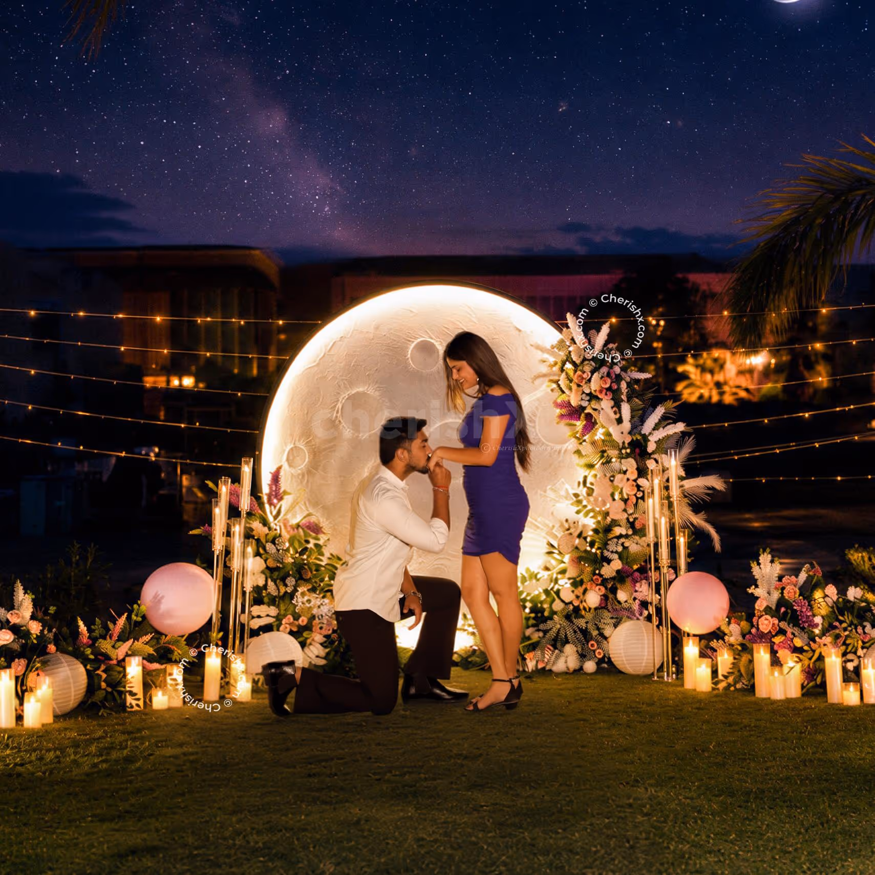 Moonlight Floral Proposal Setup