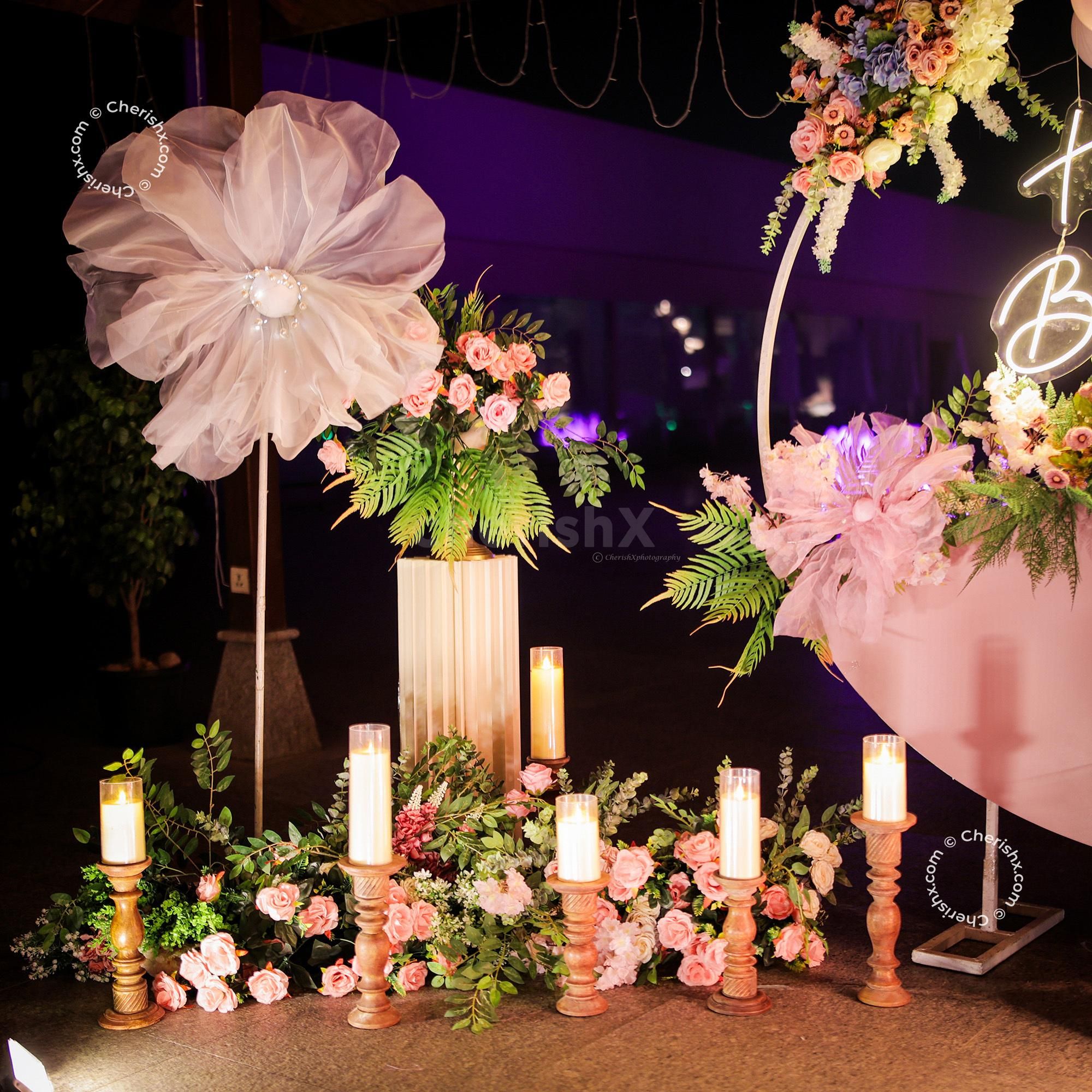 Lights and candles and Love Marquee Letters Romanticses The Birthday Celebrations