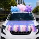 The Gender Reveal During The Baby Welcome Is Announced With Blue Triangle Paper Buntings.