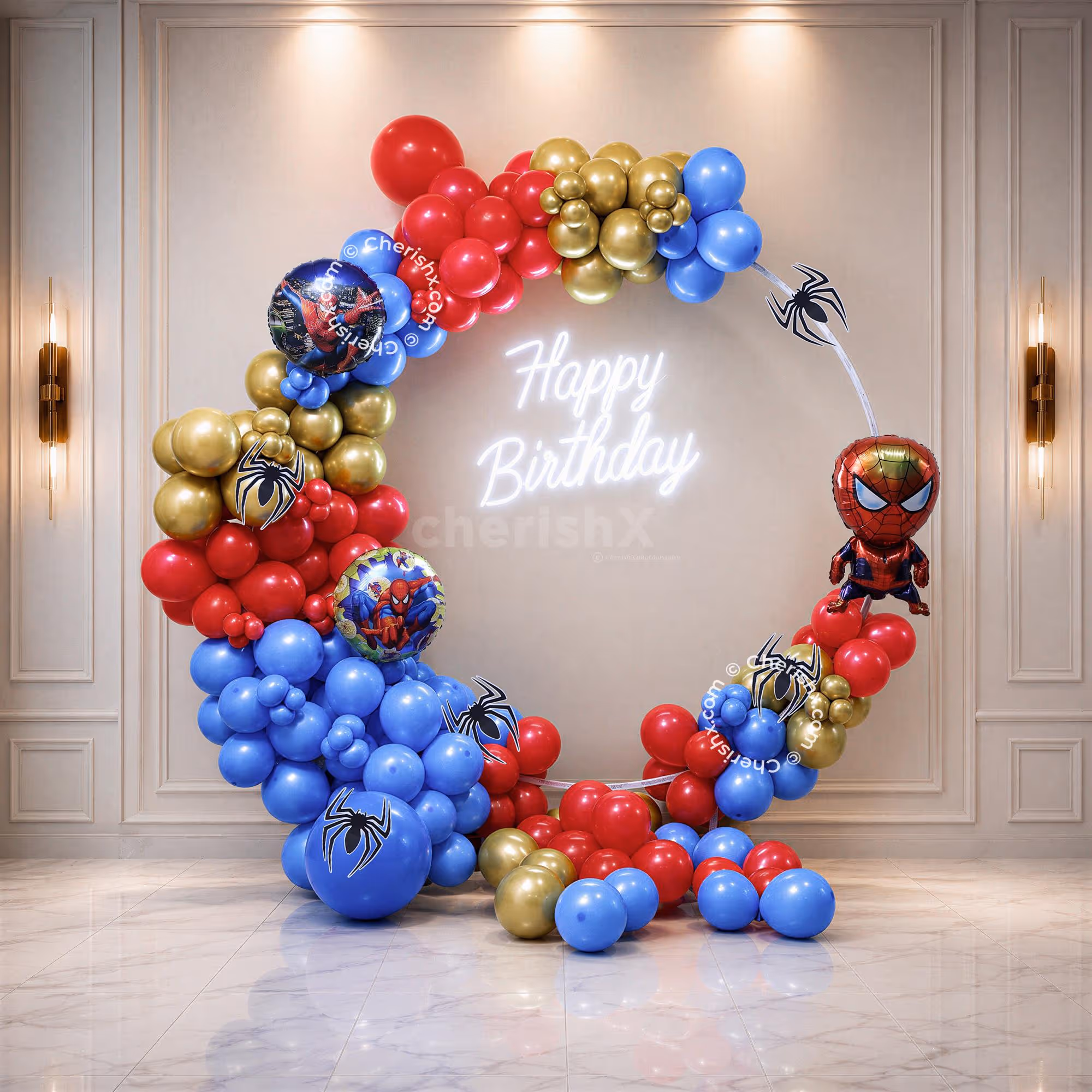 Spiderman Themed Balloon Decor