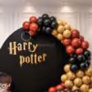 Harry Potter-Themed Flex Backdrop Makes The Birthday Decor Personalized With A Heartfelt Message.