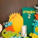 Celebrate your child’s birthday in this exotic land of dinosaur-inspired theme décor