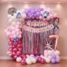 Foil Frill Curtain On The Wall For Birthday Decor Creates A Concert‑like Feel For The Birthday Party.