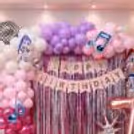 Happy Birthday Bunting With 4d Star And Disco Foil Balloon, And Gold Confetti Balloons Add Glam.