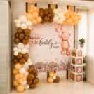 White and brown baby shower decoration near me