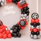 Biking-Themed Balloons On The Birthday Decor Ring Excite The Kids And Make The Decor Playful.