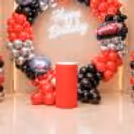 Car-Themed Foil Balloons Add More Details To The Themed Birthday Balloon Decoration.