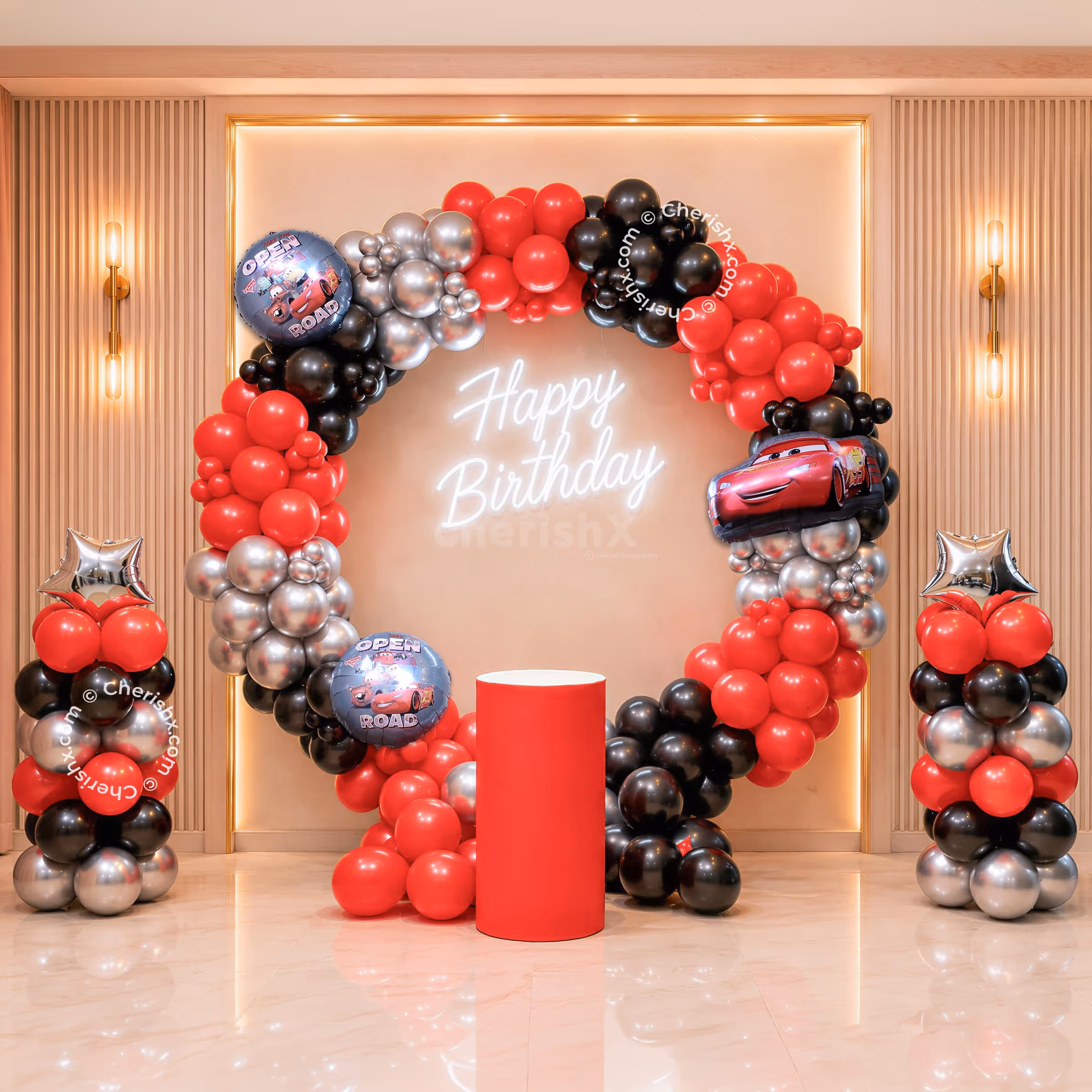 Car Racing Birthday Ring Setup