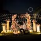Elegant floral channels create a dreamy and romantic proposal backdrop.