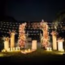 LED letters and fairy lights enhance the romantic atmosphere beautifully