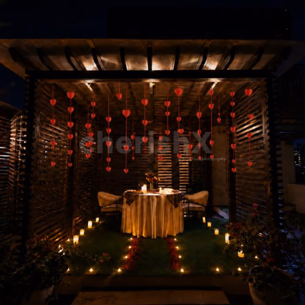 A Fairytale Gazebo Structure Creates A Romantic Scene Outdoors With Delicious Dinner.