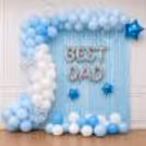 Pastel Blue And White Balloon Arrangement, A Lovely Backdrop For Father’s Day.