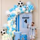 White and Blue Football Theme Birthday Decor