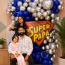 Metallic Silver And Dark Blue Clusters Of Balloons For The Display In The Father’s Day Celebration.
