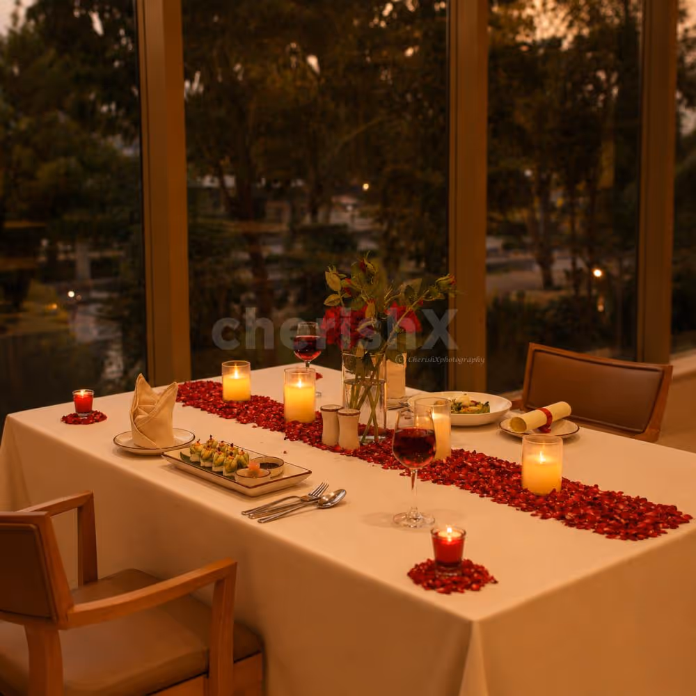 Romantic Karwa Chauth indoor dinner experience at Radisson Blu Dwarka, Delhi.