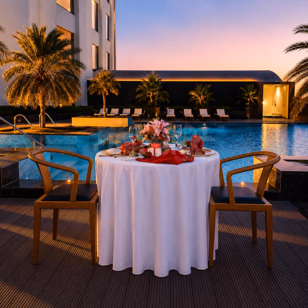 Romantic Poolside Candlelight Dinner for Couples with Luxury Dining Experience