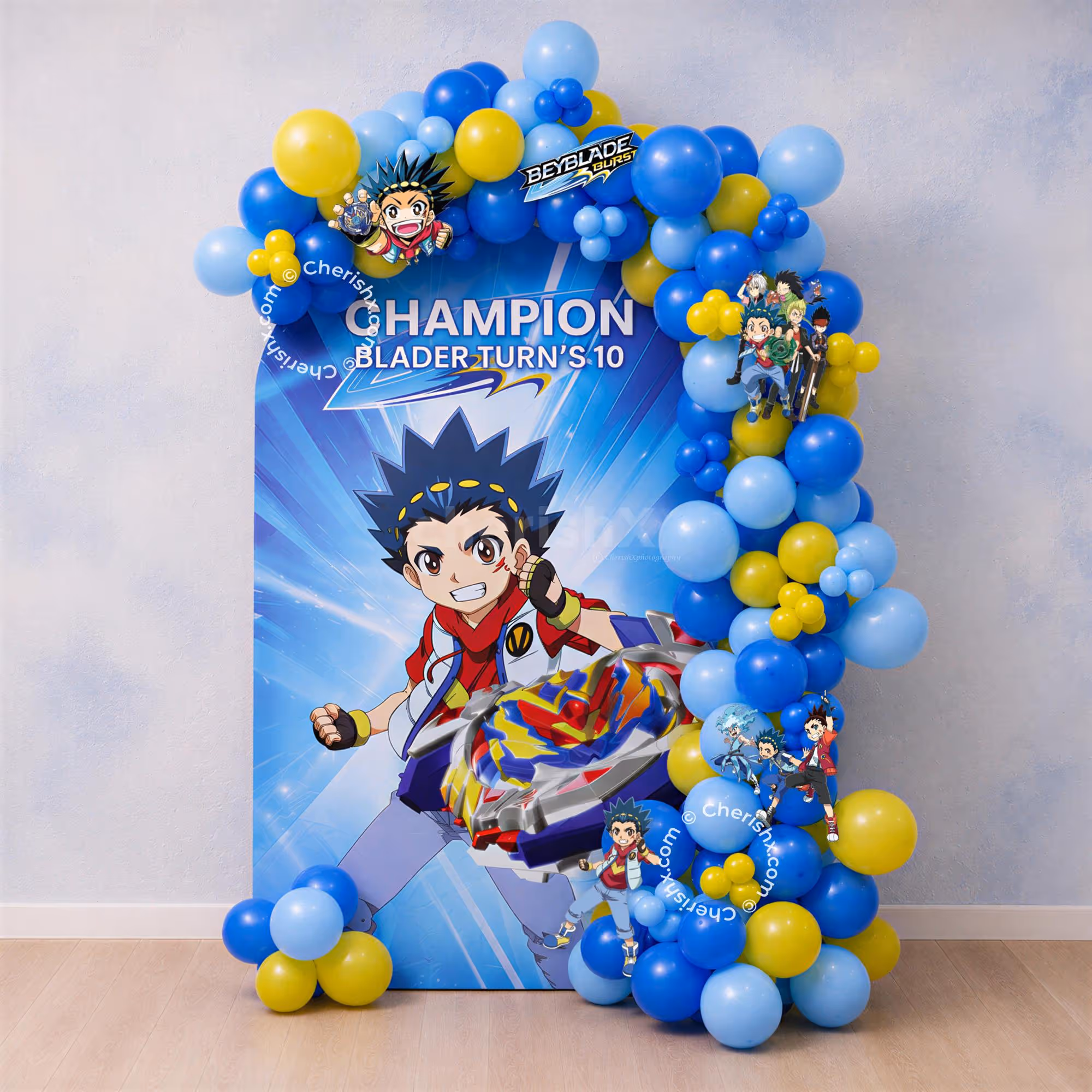 Beyblade Themed Birthday Arch