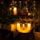 Close up of a decorated dinner table with an elegant table setting.