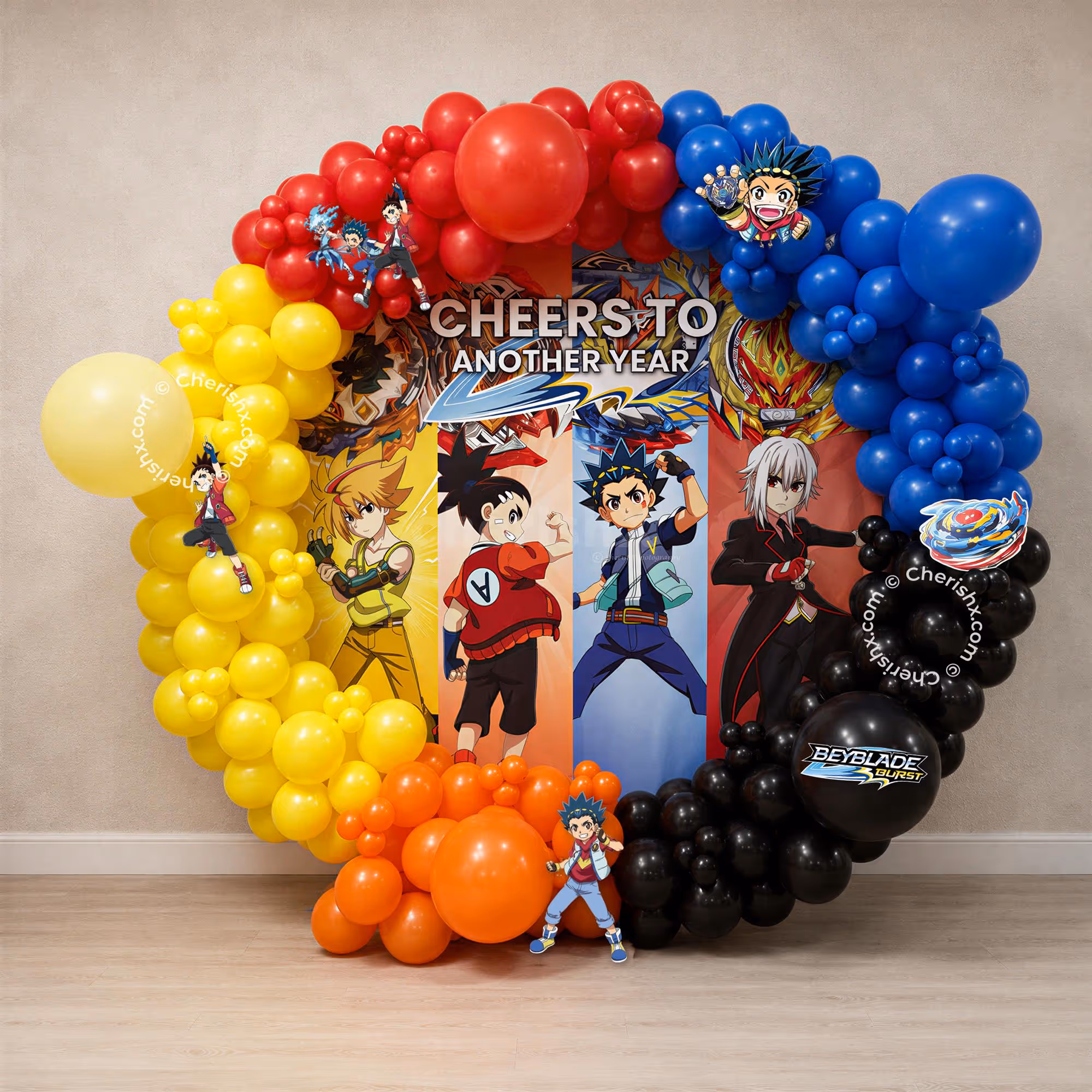 Beyblade Themed Birthday Ring Setup