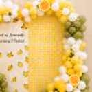 Cheerful Birthday Display Theme And Coordinated Celebration Styling With Lemon Artwork.
