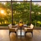 Romantic dining experience at Four Points by Sheraton featuring candlelit table décor, floral arrangements, gourmet dining, and luxury ambiance.