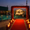 Romantic proposal setup at rooftop poolside in gurgaon