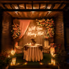 beautiful proposal decor in the gazebo at the rooftop in gurgaon