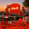 Love is in every detail. From the red floral arch to the candlelit tables and balloon boxes, this CherishX rooftop proposal decor is designed to make your special moment unforgettable.