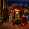 beautiful red bow decor proposal in noida