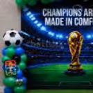 Football Theme Stadium Style Decoration With Sports Theme Party And Championship Theme Background.