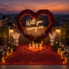 Giant Heart with Will You Marry Me Neon Light