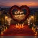 Giant Heart with Will You Marry Me Neon Light