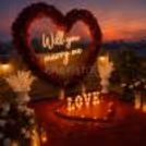 Floor Decoration With Lights, Flowers and Vases To Give A Romantic Vibes