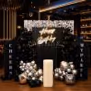Glam black and silver balloon styling for an ageless birthday style.