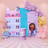 Gabby’s Dollhouse Party Dollhouse Cutout Large With Pastel Balloon Arch & Character Themed Decor.