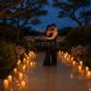 Luxury proposal decoration by CherishX featuring a candlelit garden path, floral corners, and a dreamy night-time setup.