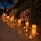 Beautiful outdoor proposal decoration by CherishX with a candlelit pathway, soft flowers, and romantic garden ambience.