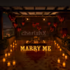 Romantic gazebo proposal setup with candlelight dining at Iris Sarovar